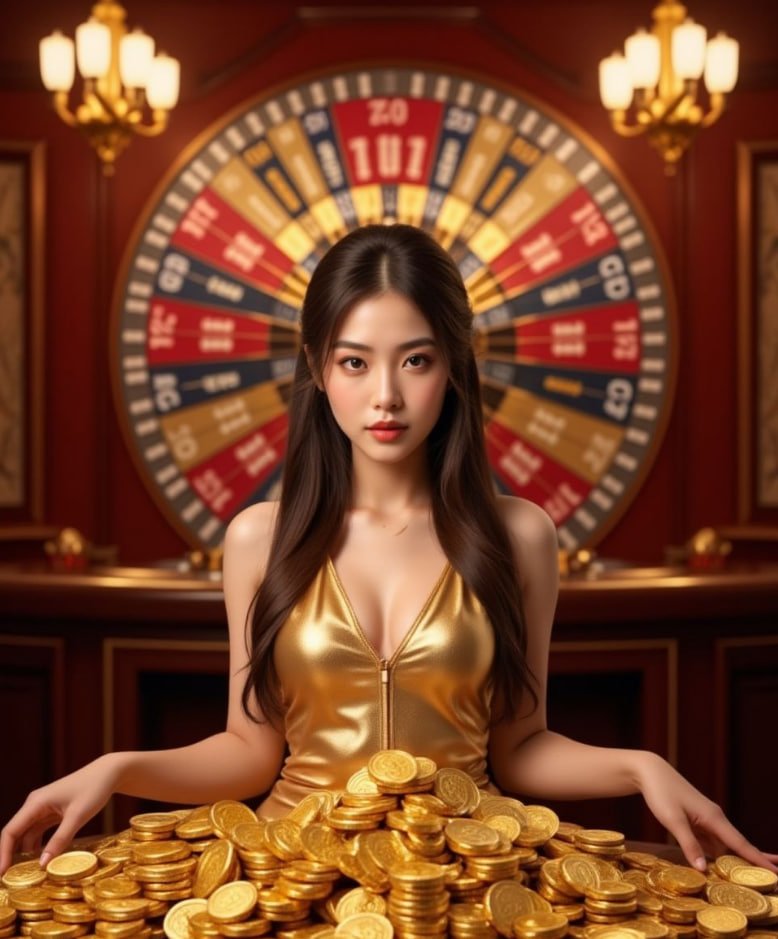 Tabel taruhan French Roulette dengan angka dan area untuk menempatkan taruhan